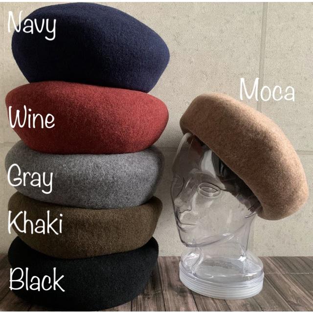 特価 帽子 上質 ウール ベレー帽 厚手 立体型 ベレー バスク フェルト