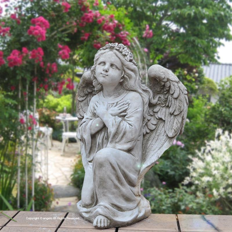 送料無料 ストーン製 【天使 祈り】女神像 インポート エンジェル