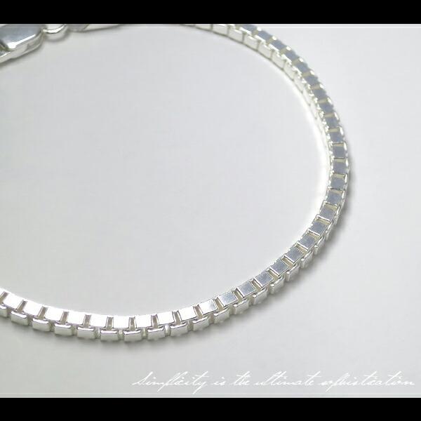 ブレスレット メンズ シルバー ベネチアンチェーン ボックス 2.8mm幅