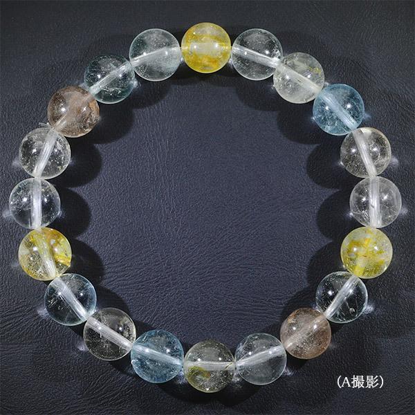 トパーズ 天然 非加熱 ブレスレット 9.7mm 17.5cm メンズM レディースL