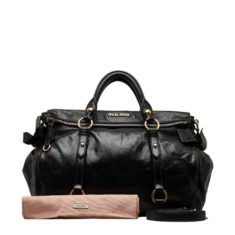 miu miu（ミュウミュウ） リボンモチーフ ボストンバッグ ショルダー