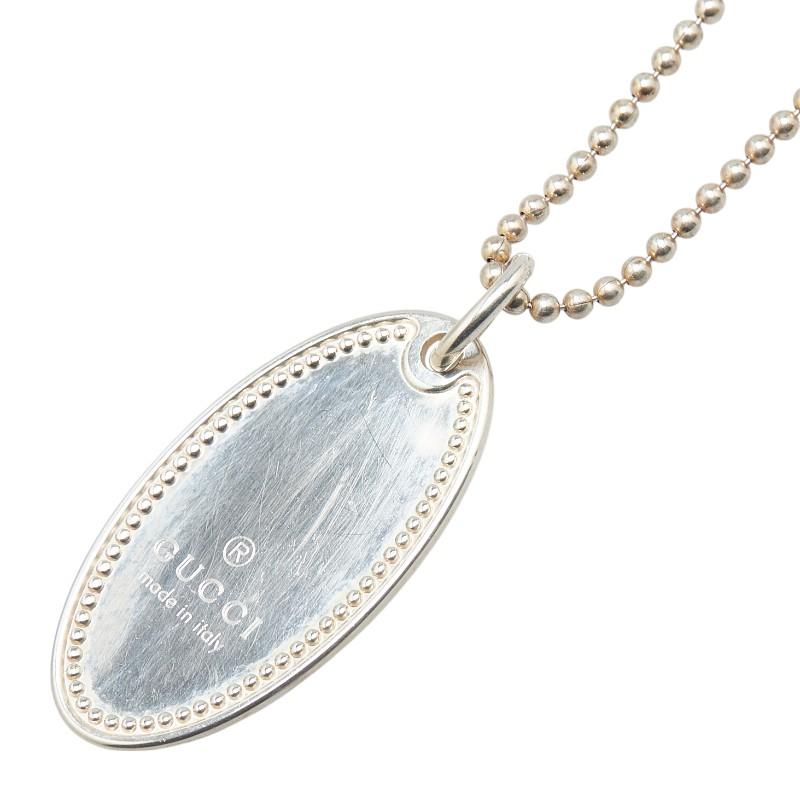 GUCCI（グッチ） オーバルプレート ネックレス ボールチェーン SV925