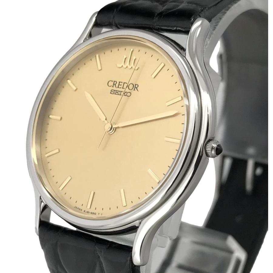 CREDOR クレドール 8J81 6A30 SS レザー セイコー SEIKO クオーツ 中古