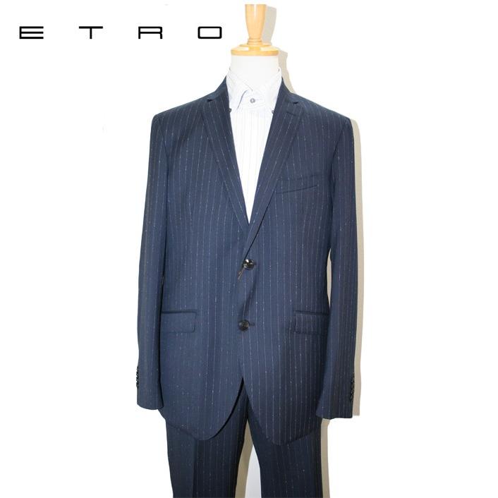 ETRO（エトロ） スーツ ストライプ 2ボタンスーツ ネイビー 52