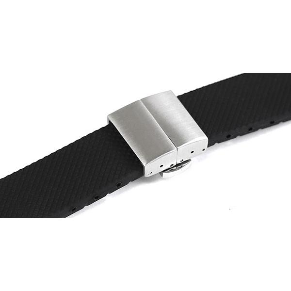 腕時計 ラバー ベルト用 Dバックル 18mm 20mm 22mm プッシュ式