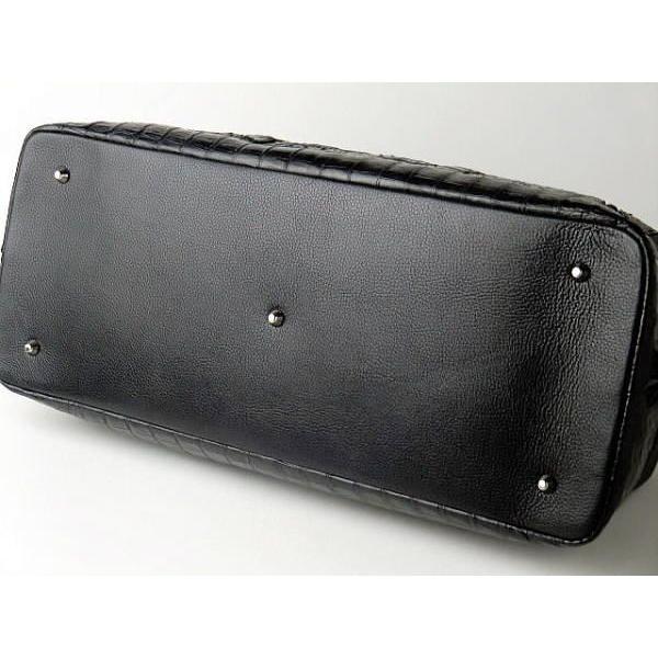 ボストンバッグ 本革 カイマンクロコダイル 旅行用バッグ ブラック