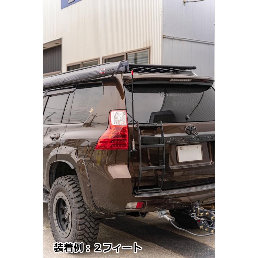 ハイラックス フラッグポール アンテナ ブラックポール 旗 スプリング