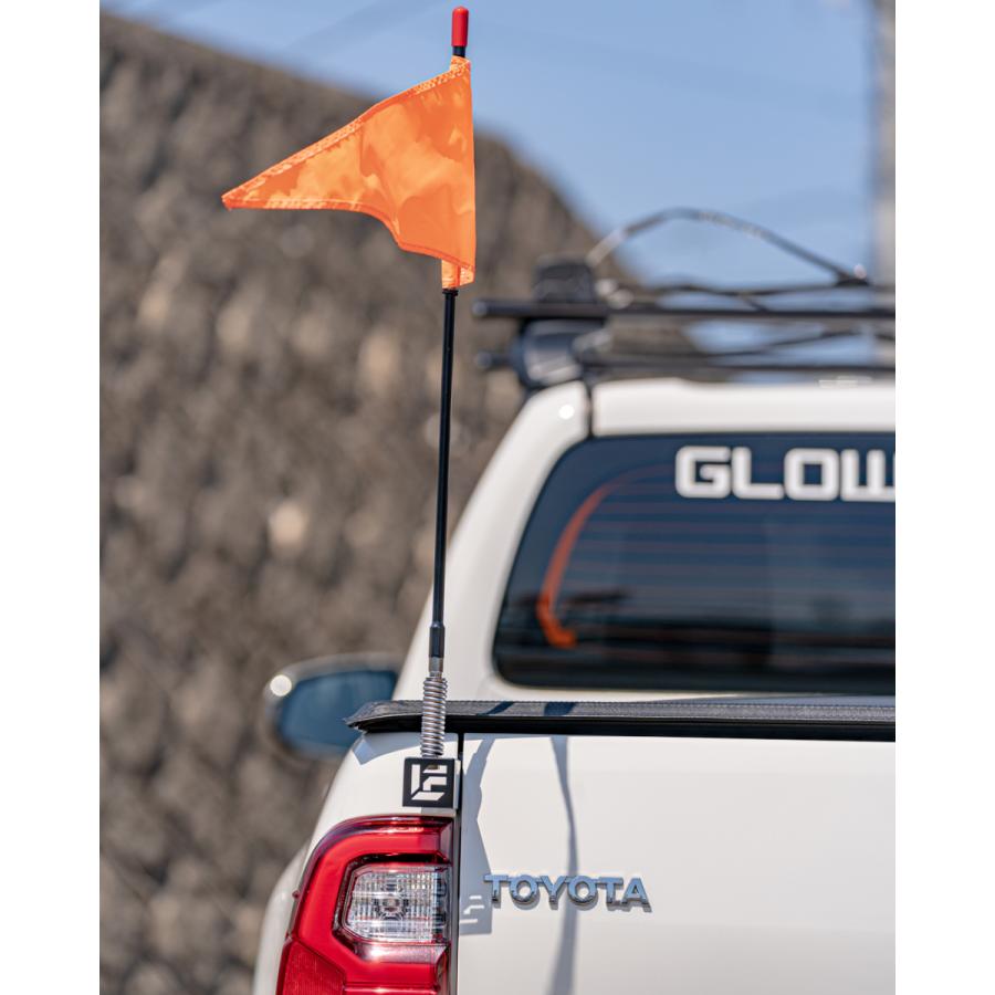 ハイラックス フラッグポール アンテナ ブラックポール 旗 スプリング