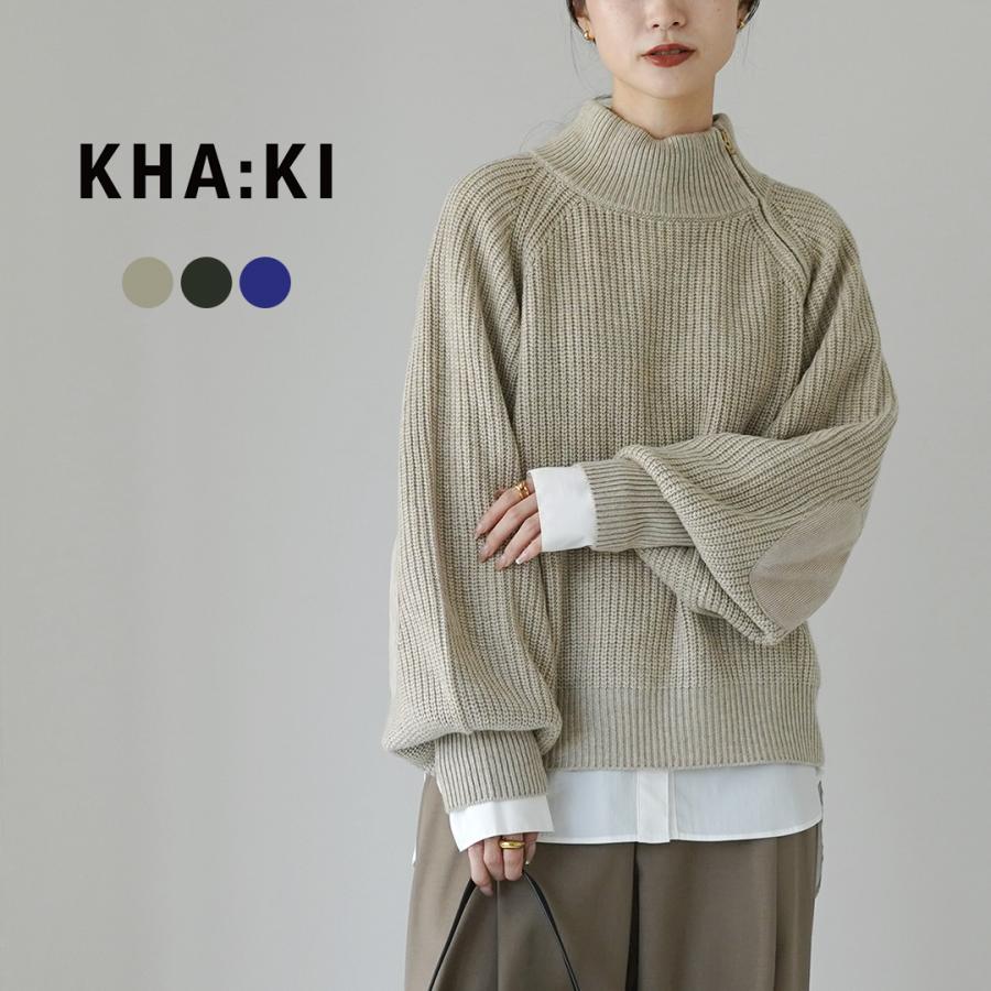 kha:ki（カーキ） ハーフジップ ミリタリーニット / レディース