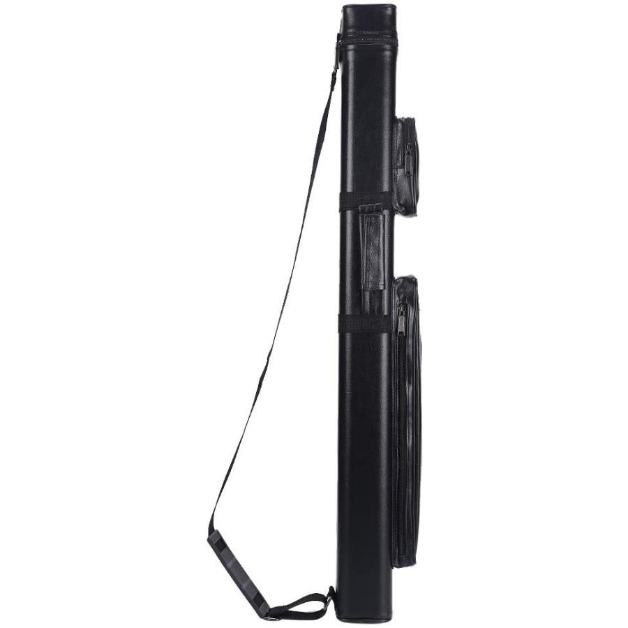 ビリヤードキューケース 黒ブラック/茶/クロコダイル調 【2バット×2