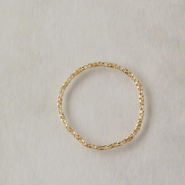 DEVAS 18金 リング k18 ピンキーリング k18リング チェーンリング