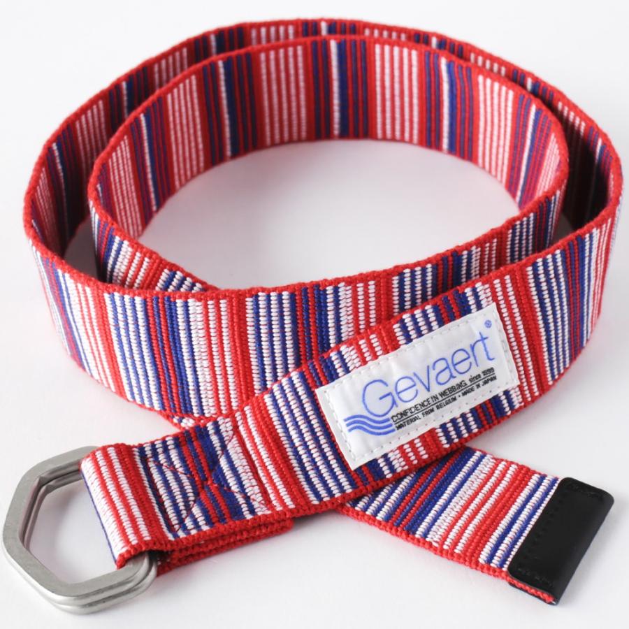 GEVAERT（ゲバルト） ダブルリングベルト マルチストライプ メンズ