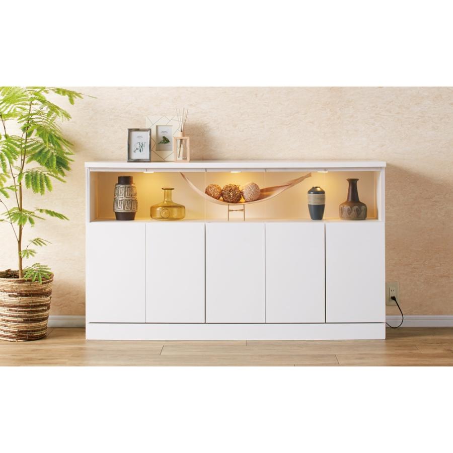 dinos（ディノス） 【完成品】LED付きギャラリー収納本棚 幅150奥行