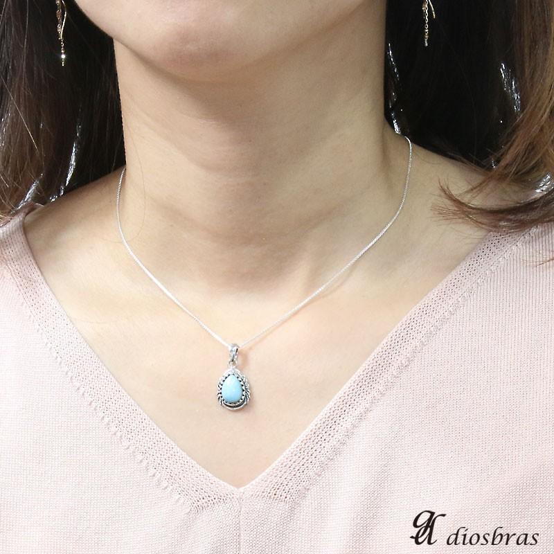 ラリマー ペンダント オーバル トップ 雫型 しずく ドロップ型 ナバホ