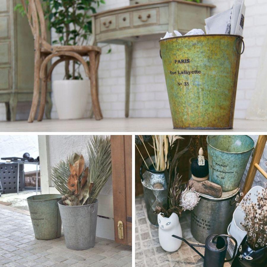 ゴミ箱 ダストボックス シルバー おしゃれ 小物 収納 スチール ブリキ