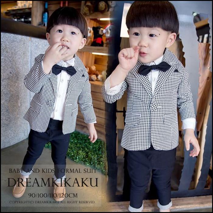男の子 スーツ 千鳥柄 子供 フォーマル ロンパース 上下セット 子供服