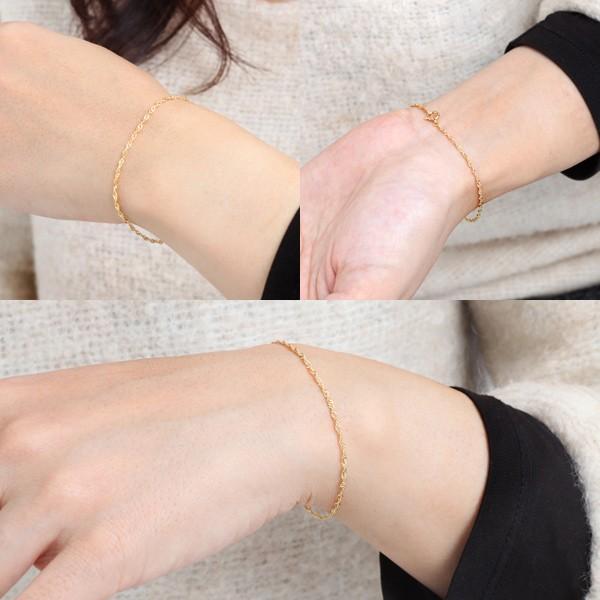 ブレスレット 18金 K18 ゴールド しっかり 1.5mm幅 スクリューチェーン