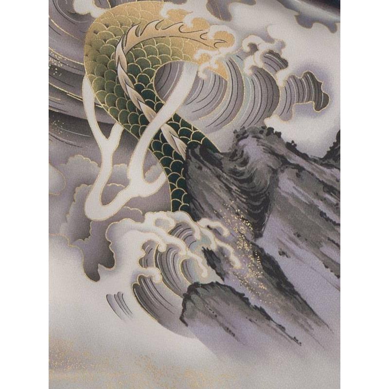 訳あり】着物 5歳 龍柄の七五三着物レンタルフルセット（ブラック系