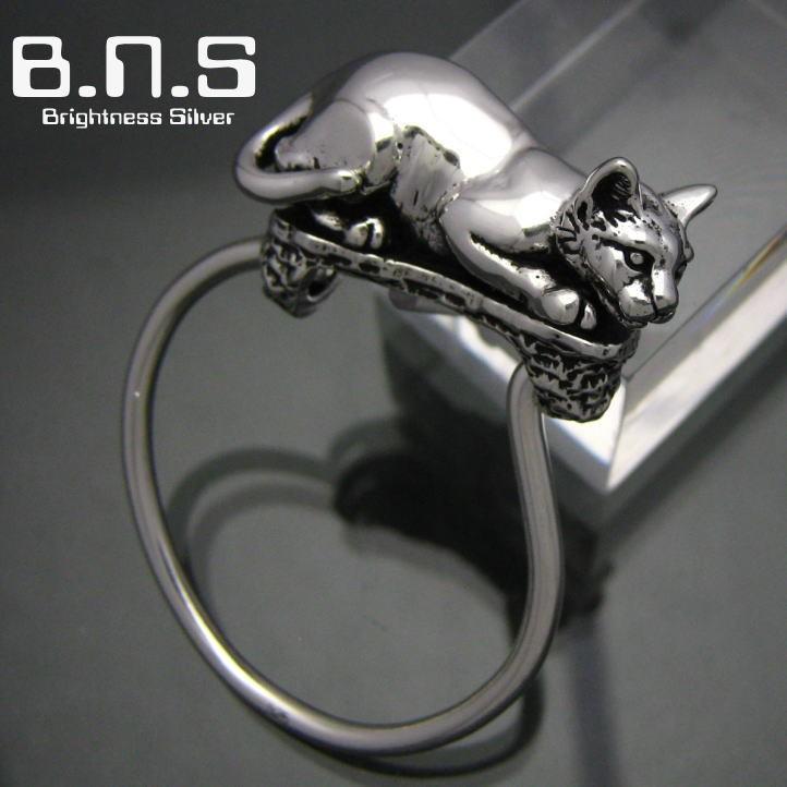 銀の猫、ネコキーリング シルバー925 SV925(キーホルダー、キー