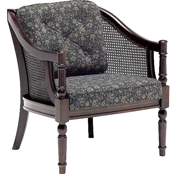 カリモク 1人掛けソファ 藤張り サイドラタン 高級家具 アンティーク