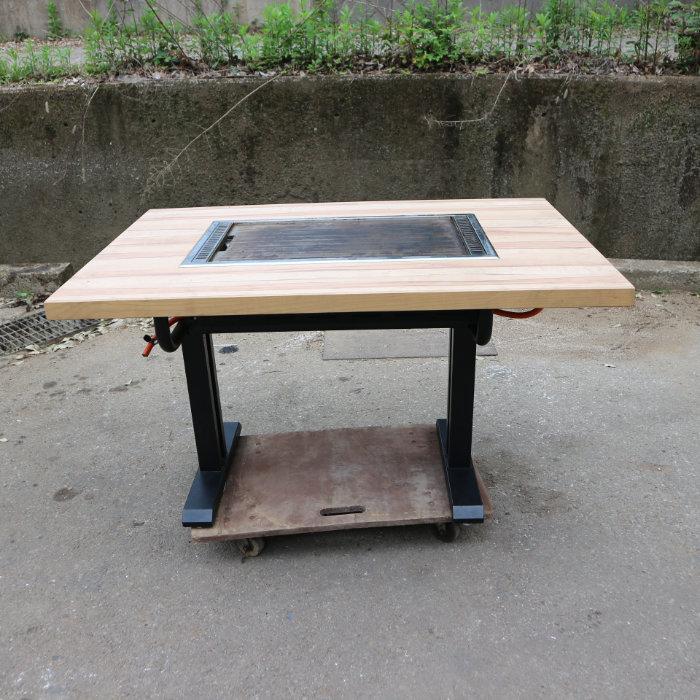 送料無料】ガス式 鉄板焼テーブル 洋卓 YBGS-6036 LP ガス鉄板焼き器