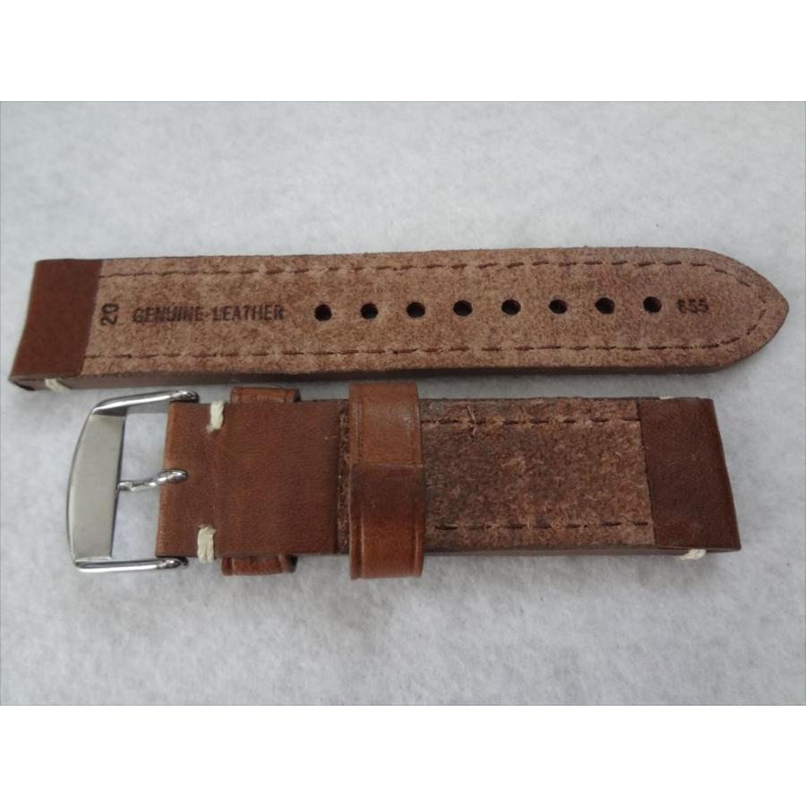 腕時計バンド 茶 20mm 本革 カーフスキン レザーベルト 茶色 ブラウン