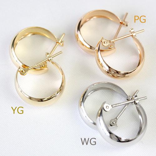 フープピアス 18k 5mm×13mm k18 18金 K14 地金ピアス フープ ピアス