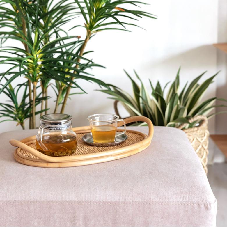 ELEMENTS トレイ オーバル ラタン 籐 お盆 トレー Mサイズ 大きい