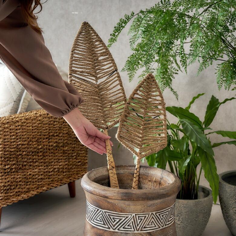 ELEMENTS リーフ オブジェ M 高さ 約 79cm 造花 葉 スティック