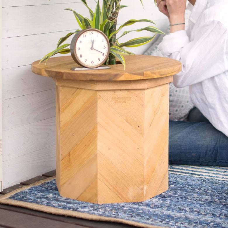 プランターカバー 木製 八角形 S 植木鉢カバー 大型 プランツボックス