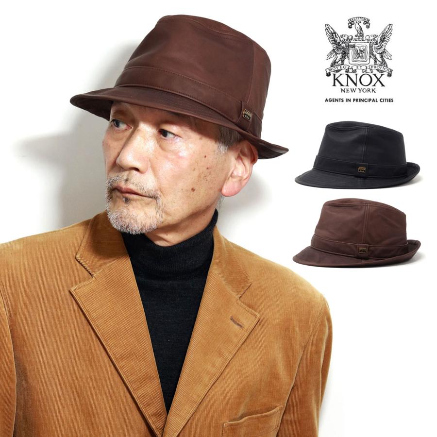 KNOX（ノックス） ウォッシャブルレザー マニッシュハット レザー