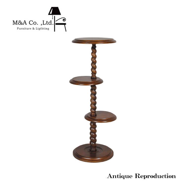 テーブル 花台 飾り台 螺旋状 3段 飾り棚 サイドテーブル アンティーク