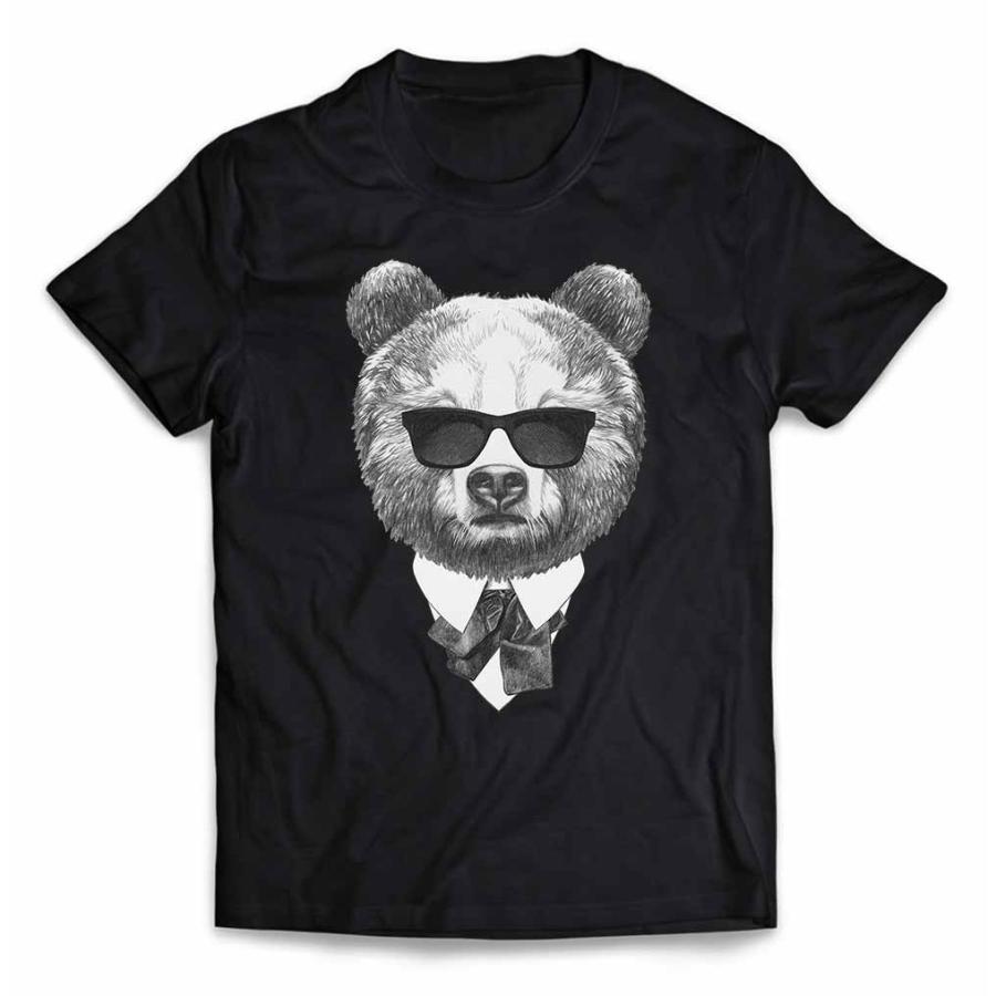 メンズ Tシャツ 半袖 熊 クマ スーツ 動物 サングラス by Fox Republic