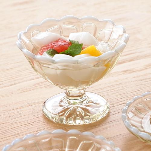 廣田硝子 雪の花 アイス&トレー揃い ペアセット サンデーカップ アイス