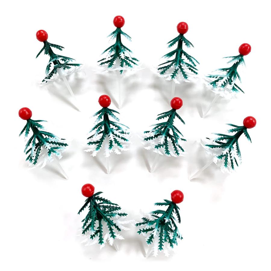 クリスマスケーキ 飾り オーナメント FX-22 ツリー3段 (10本入) : て