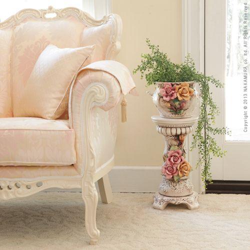 アンティーク調 輸入雑貨 ヴェローナ アクセサリーズ 陶製コラムポット