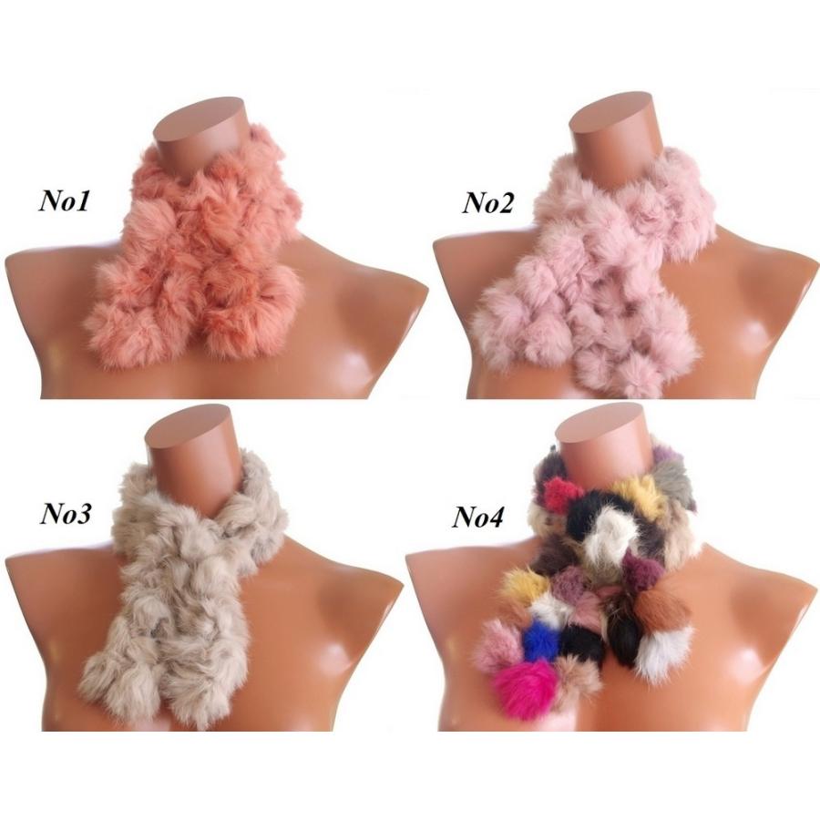 首周りあったかふわふわ リアルラビットファー 9カラー毛皮編込み