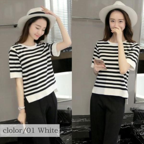 Tシャツ ボーダー レディース セール アウトレット 半袖 トップス 体型
