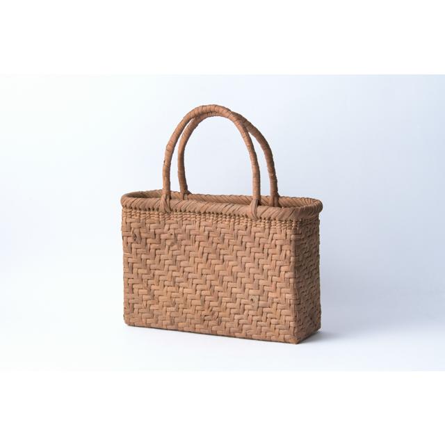 山葡萄かごバッグ 手提げ 網代編み 内麻布02 内ポケット付 国産 日本製