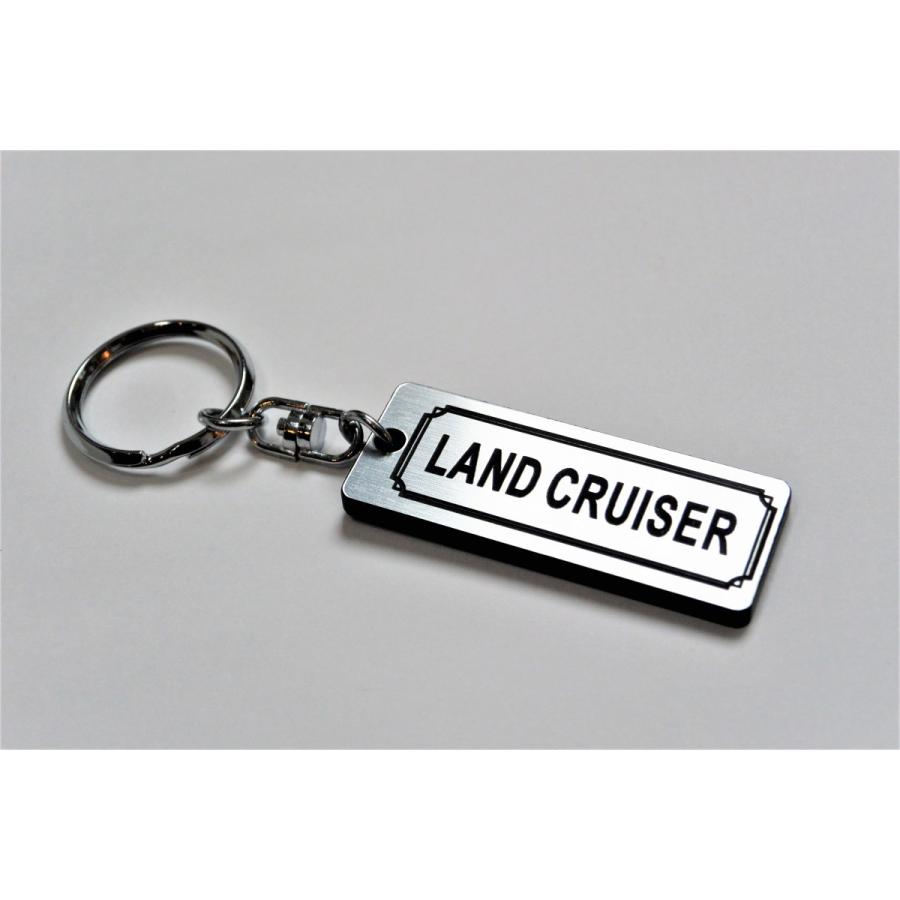 A-435-2 LANDCRUISER 2層アクリル製 銀黒 2重リング キーホルダー