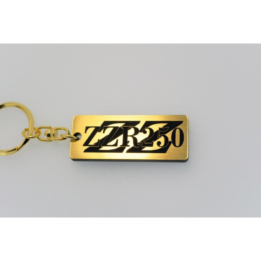 A-118-1 ZZR250 2層アクリル製 金黒 2重リング キーホルダー ZZ-R250