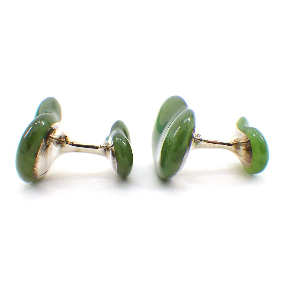 TIFFANY&Co.（ティファニー） ビーン カフスボタン ヒスイ×SV925 箱