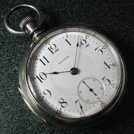 WALTHAM（ウォルサム） 大型銀製手巻きアンティーク懐中時計、フリー