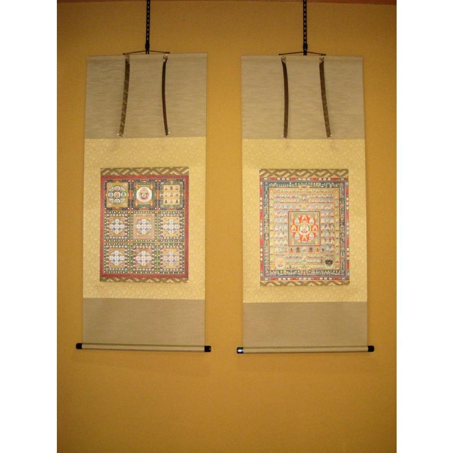 掛け軸 掛軸 両界曼荼羅 胎蔵界・金剛界 対幅 (特殊工芸作品・新品