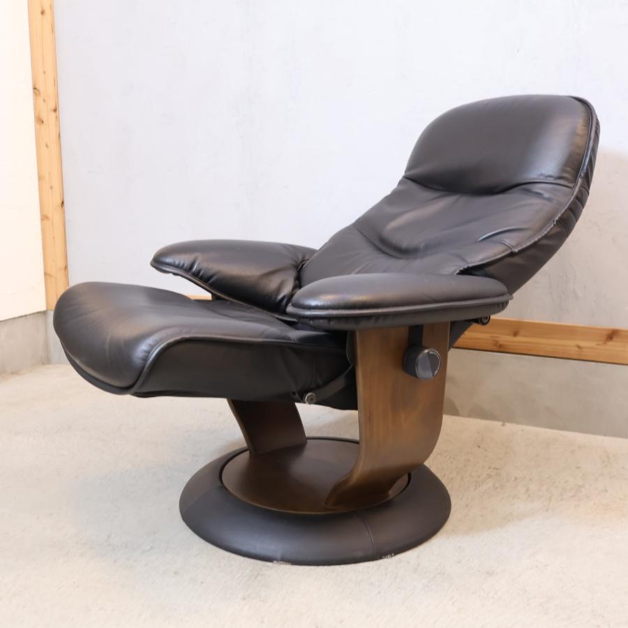karimoku カリモク 本革 リクライニングチェア オットマン付