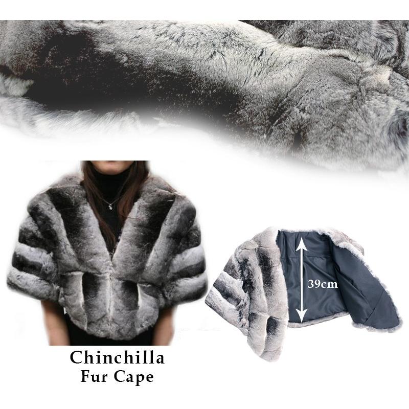ファーケープ 毛皮ケープ チンチラ ショール ファー レディース カラー