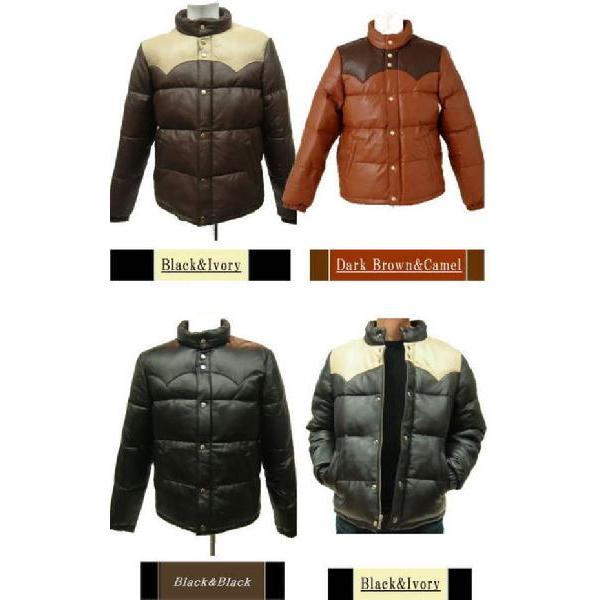 レザーダウンジャケット レザージャケット メンズ ダウンジャケット 革