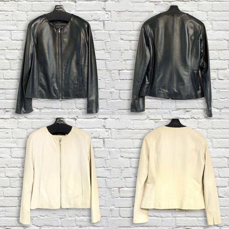ラム革 ノーカラージャケット レザージャケット レディース 本革