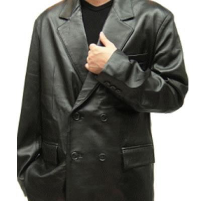 レザージャケット テーラードジャケット 革ジャン メンズ 2つ釦 ダブル