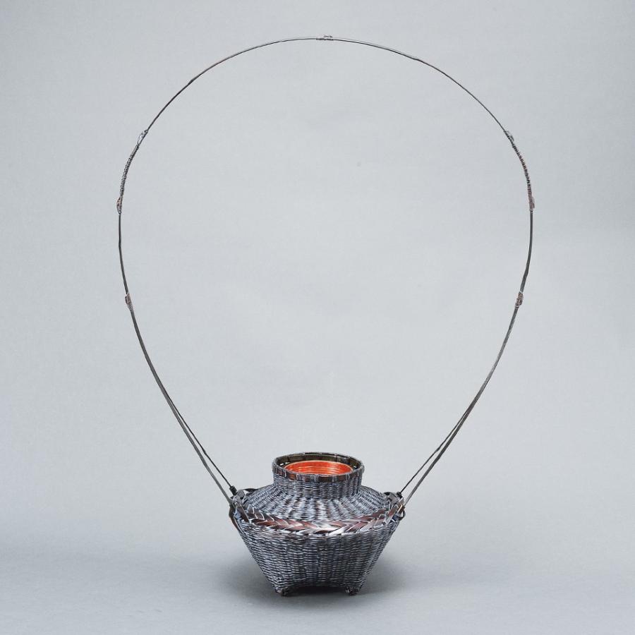 花器 竹 竹器 生け花 染牡丹籠(手付)No.3 : フラワーショップ花楽